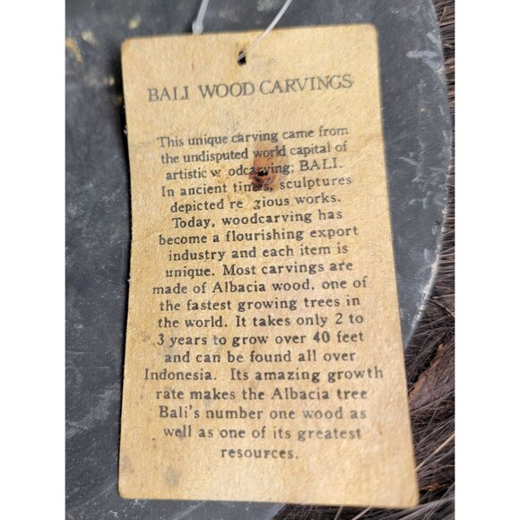 Bali Wood Mask Handmade Carving With Crazy Hair & Big Grin Wall Hanging - Picture 13 of 16